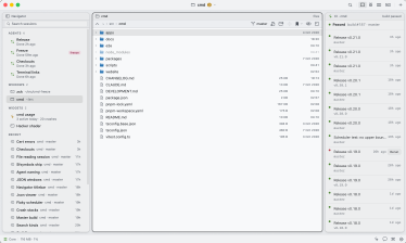 A light theme: the file browser on the repo next to a CI widget